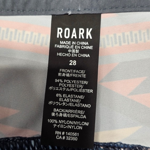 NEW Roark The Boatman‎ Fir 28 Swim Trunks Shorts Aztec Geometric Print NWT - Picture 5 of 8